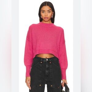 Free People Pink Cropped Sweater